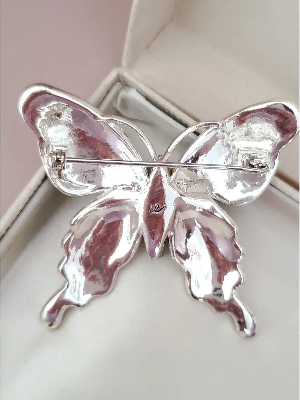 Vintage Light Blue Liz Claiborne Enamel Butterfly Brooch